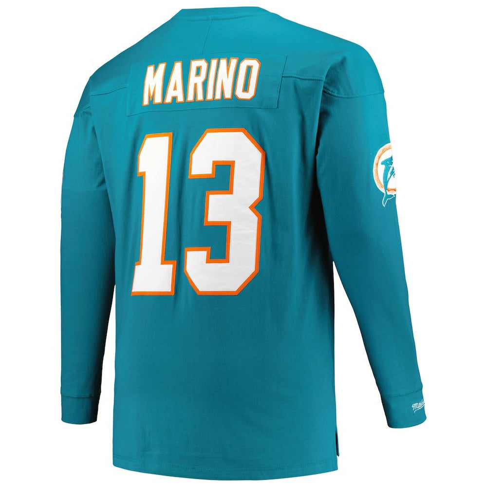 Dan Marino  Big & Tall Cut & Sew Player Name & Number Long Sleeve T-Shirt - Miami Dolphins