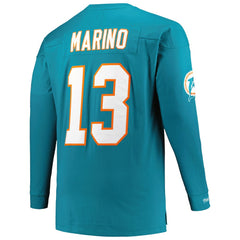 Dan Marino  Big & Tall Cut & Sew Player Name & Number Long Sleeve T-Shirt - Miami Dolphins