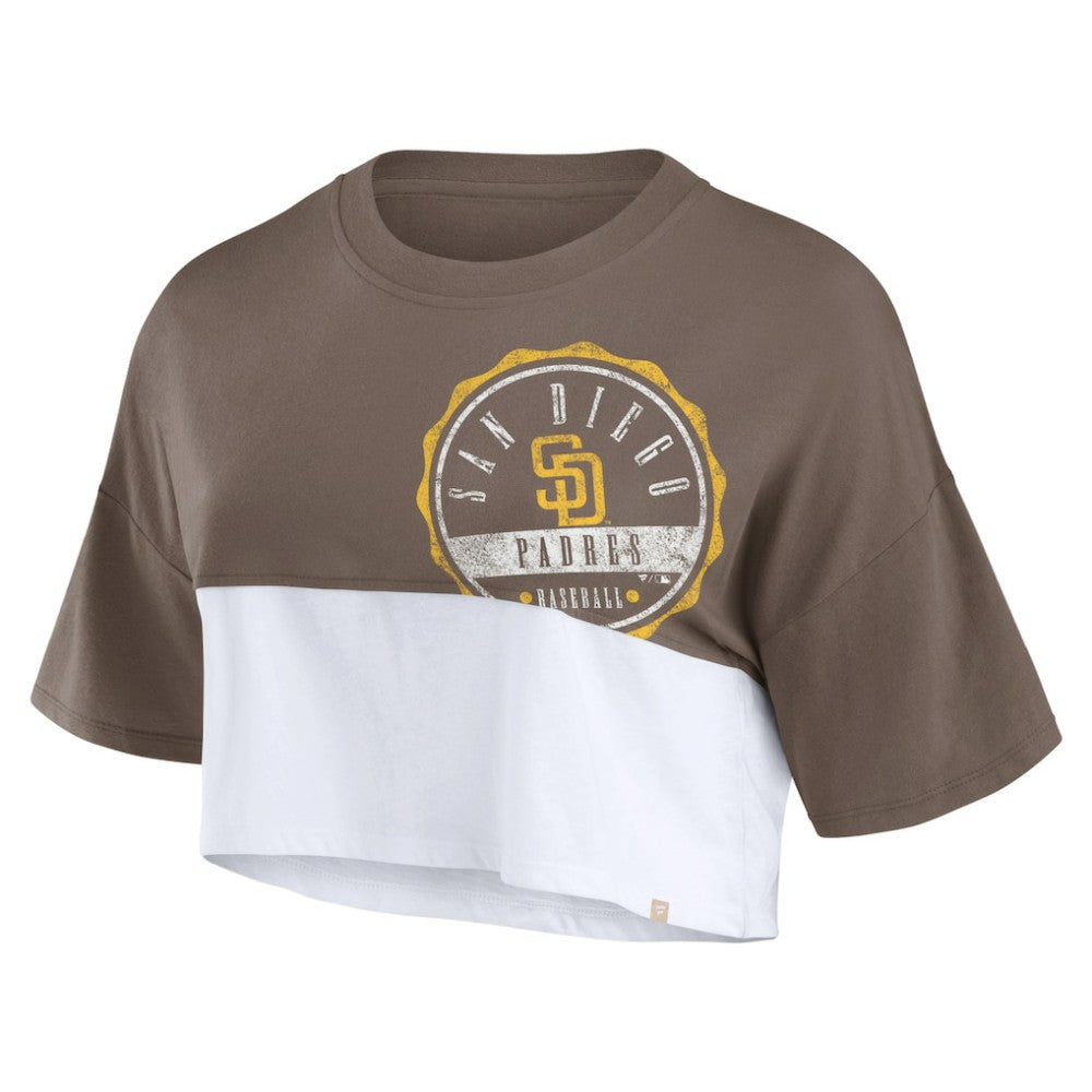 MLB San Diego Padres Fanatics Women's Color Split Boxy Cropped T-Shirt