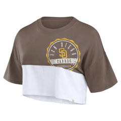 MLB San Diego Padres Fanatics Women's Color Split Boxy Cropped T-Shirt