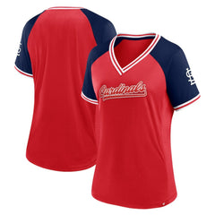 MLB St. Louis Cardinals Fanatics Women's Glitz & Glam League Diva Raglan V-Neck T-Shirt
