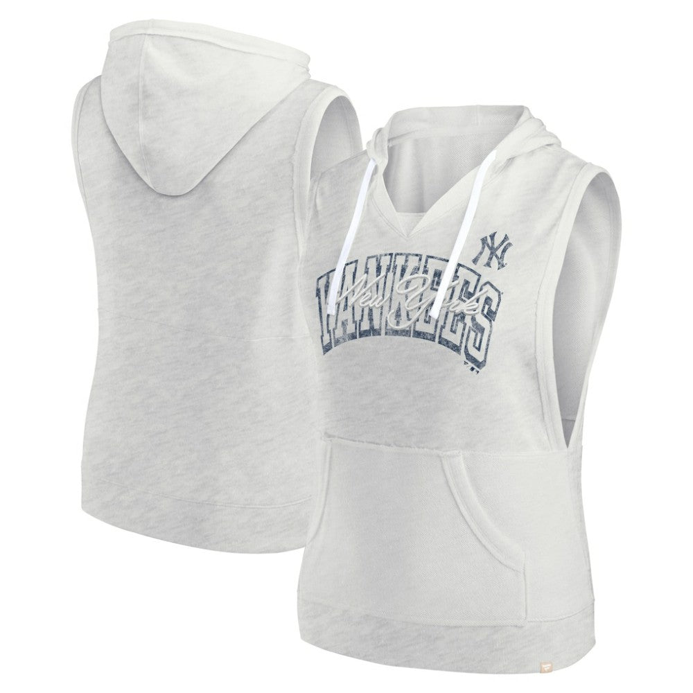 MLB New York Yankees Fanatics Women's Lounge Script Sleeveless Pullover Hoodie
