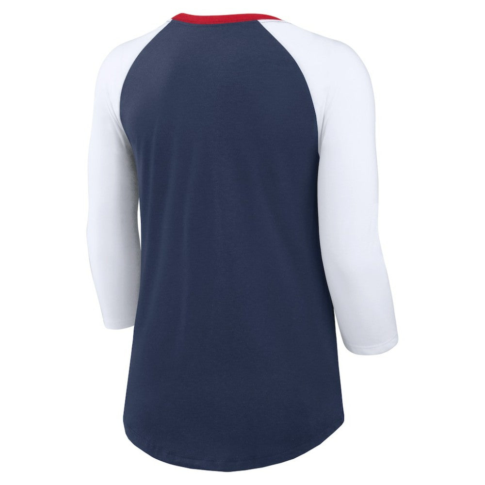 MLB Atlanta Braves Nike Women's Knockout Arch 3/4-Sleeve Raglan Tri-Blend T-Shirt