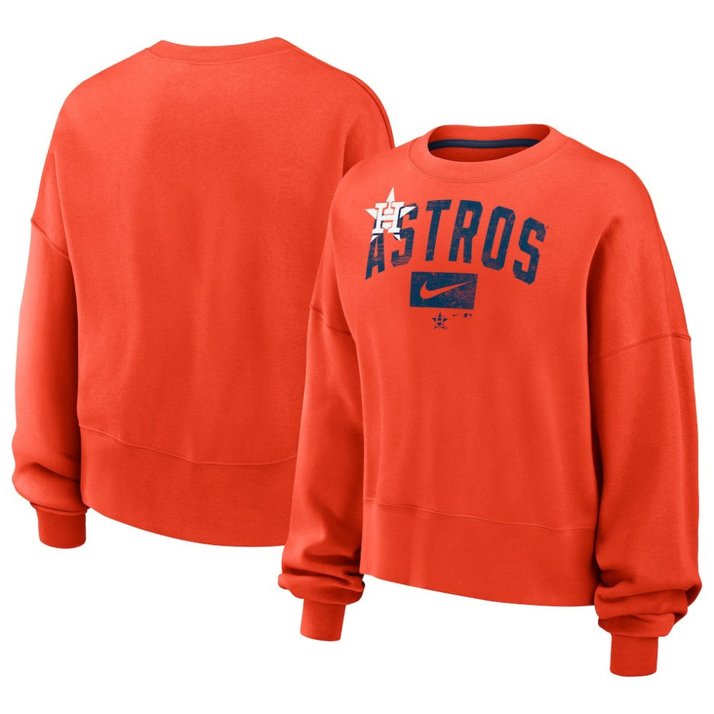MLB Houston Astros Nike Women's Oversized Cropped Pullover Sweatshirt