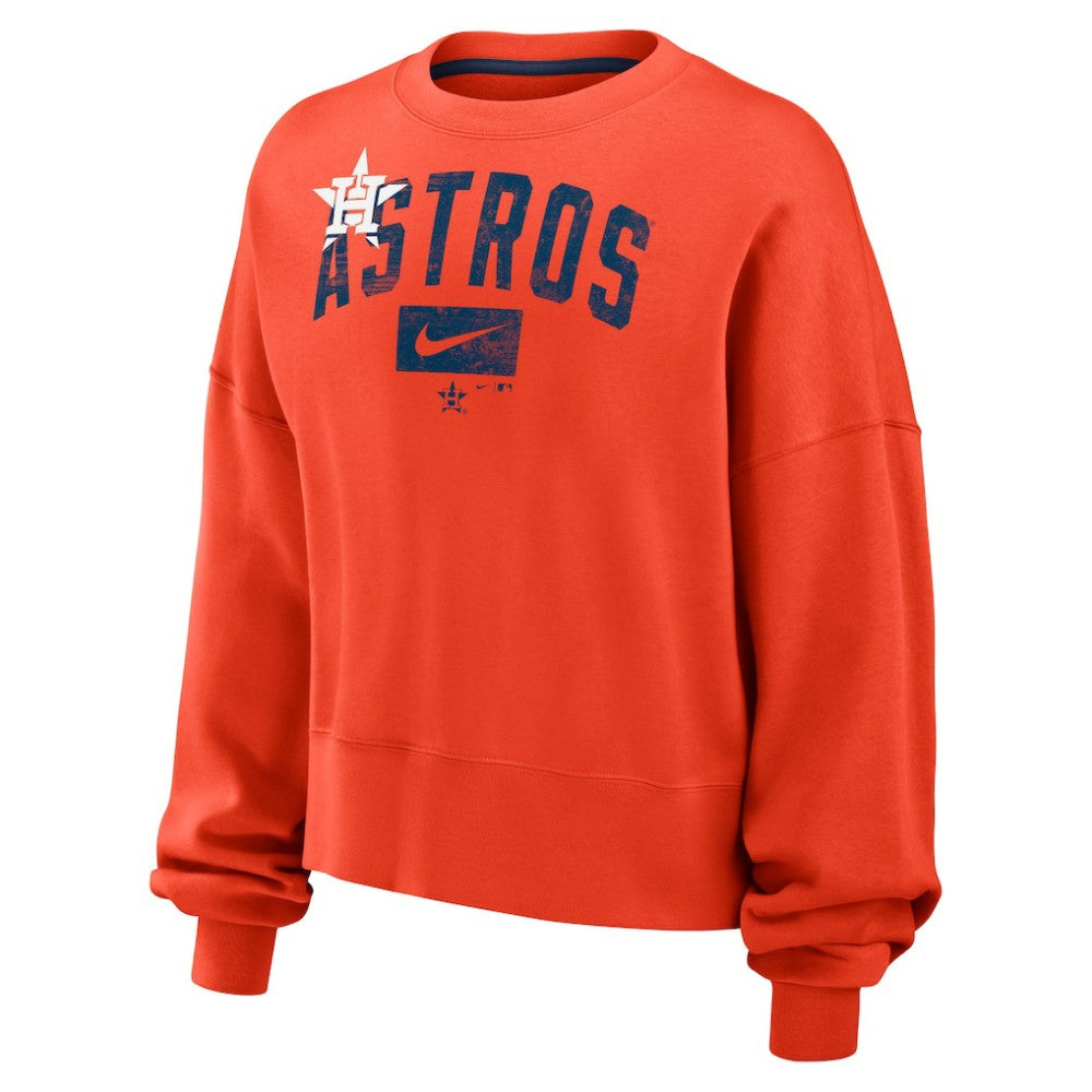MLB Houston Astros Nike Women's Oversized Cropped Pullover Sweatshirt