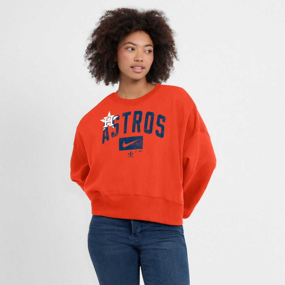 MLB Houston Astros Nike Women's Oversized Cropped Pullover Sweatshirt