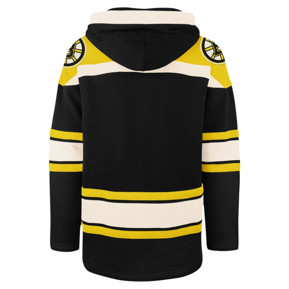 NHL Black Boston Bruins '47 100th Anniversary Superior Lacer Pullover Hoodie