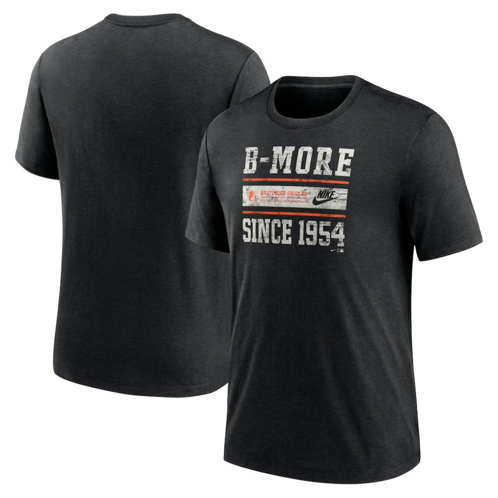 MLB Baltimore Orioles Nike Cooperstown Collection Local Stack Tri-Blend T-Shirt