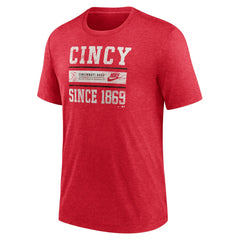 MLB Cincinnati Reds Nike Cooperstown Collection Local Stack Tri-Blend T-Shirt