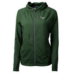 Cutter & Buck Women's Gridiron Classics Logo Adapt Eco Knit Hybrid Recycled Full-Zip Hoodie - Philadelphia Eagles