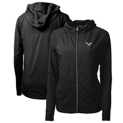 Cutter & Buck Women's Gridiron Classics Logo Adapt Eco Knit Hybrid Recycled Full-Zip Hoodie - Philadelphia Eagles