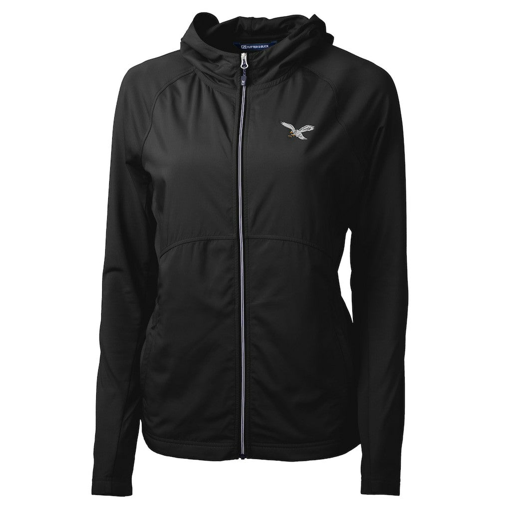Cutter & Buck Women's Gridiron Classics Logo Adapt Eco Knit Hybrid Recycled Full-Zip Hoodie - Philadelphia Eagles