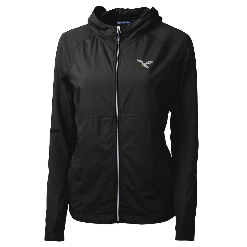 Cutter & Buck Women's Gridiron Classics Logo Adapt Eco Knit Hybrid Recycled Full-Zip Hoodie - Philadelphia Eagles