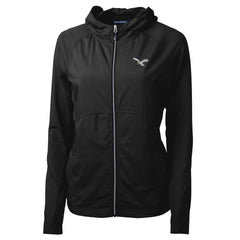 Cutter & Buck Women's Gridiron Classics Logo Adapt Eco Knit Hybrid Recycled Full-Zip Hoodie - Philadelphia Eagles