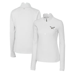 Cutter & Buck Women's Gridiron Classics Logo DryTec Traverse Stretch Quarter-Zip Pullover Top - Philadelphia Eagles