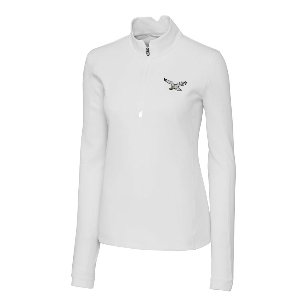 Cutter & Buck Women's Gridiron Classics Logo DryTec Traverse Stretch Quarter-Zip Pullover Top - Philadelphia Eagles