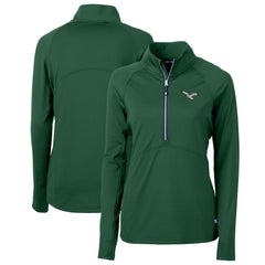 Cutter & Buck Women's Gridiron Classics Logo Adapt Eco Knit Stretch Recycled Half-Zip Pullover Top - Philadelphia Eagles