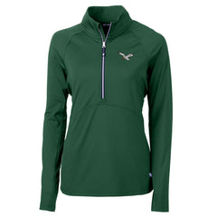 Cutter & Buck Women's Gridiron Classics Logo Adapt Eco Knit Stretch Recycled Half-Zip Pullover Top - Philadelphia Eagles