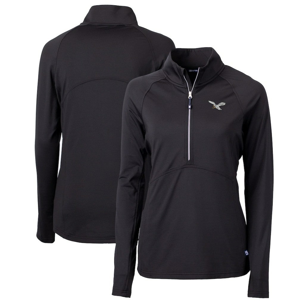 Cutter & Buck Women's Gridiron Classics Logo Adapt Eco Knit Stretch Recycled Half-Zip Pullover Top - Philadelphia Eagles