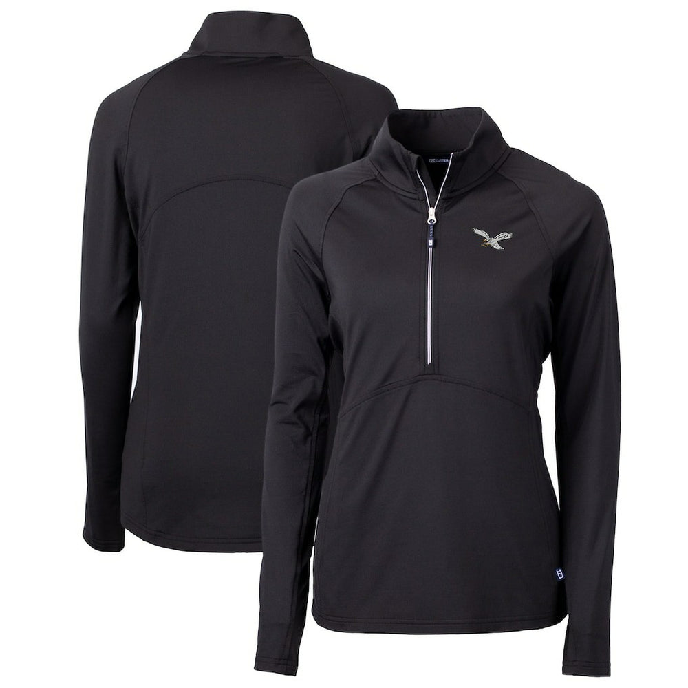 Cutter & Buck Women's Gridiron Classics Logo Adapt Eco Knit Stretch Recycled Half-Zip Pullover Top - Philadelphia Eagles