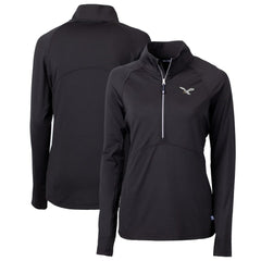 Cutter & Buck Women's Gridiron Classics Logo Adapt Eco Knit Stretch Recycled Half-Zip Pullover Top - Philadelphia Eagles