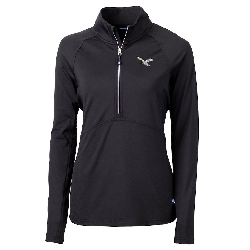 Cutter & Buck Women's Gridiron Classics Logo Adapt Eco Knit Stretch Recycled Half-Zip Pullover Top - Philadelphia Eagles