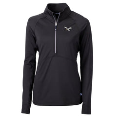 Cutter & Buck Women's Gridiron Classics Logo Adapt Eco Knit Stretch Recycled Half-Zip Pullover Top - Philadelphia Eagles