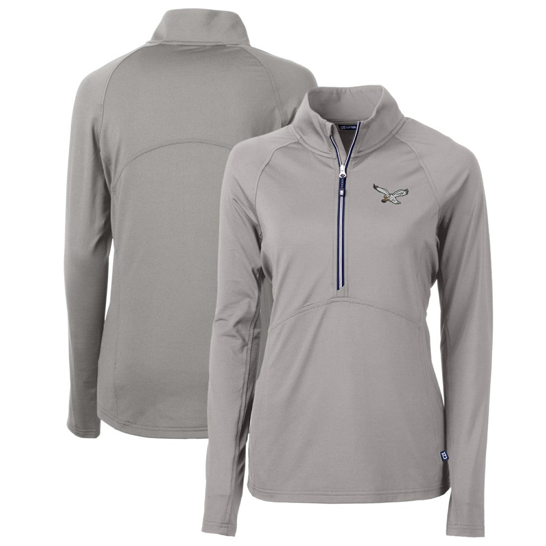 Cutter & Buck Women's Gridiron Classics Logo Adapt Eco Knit Stretch Recycled Half-Zip Pullover Top - Philadelphia Eagles