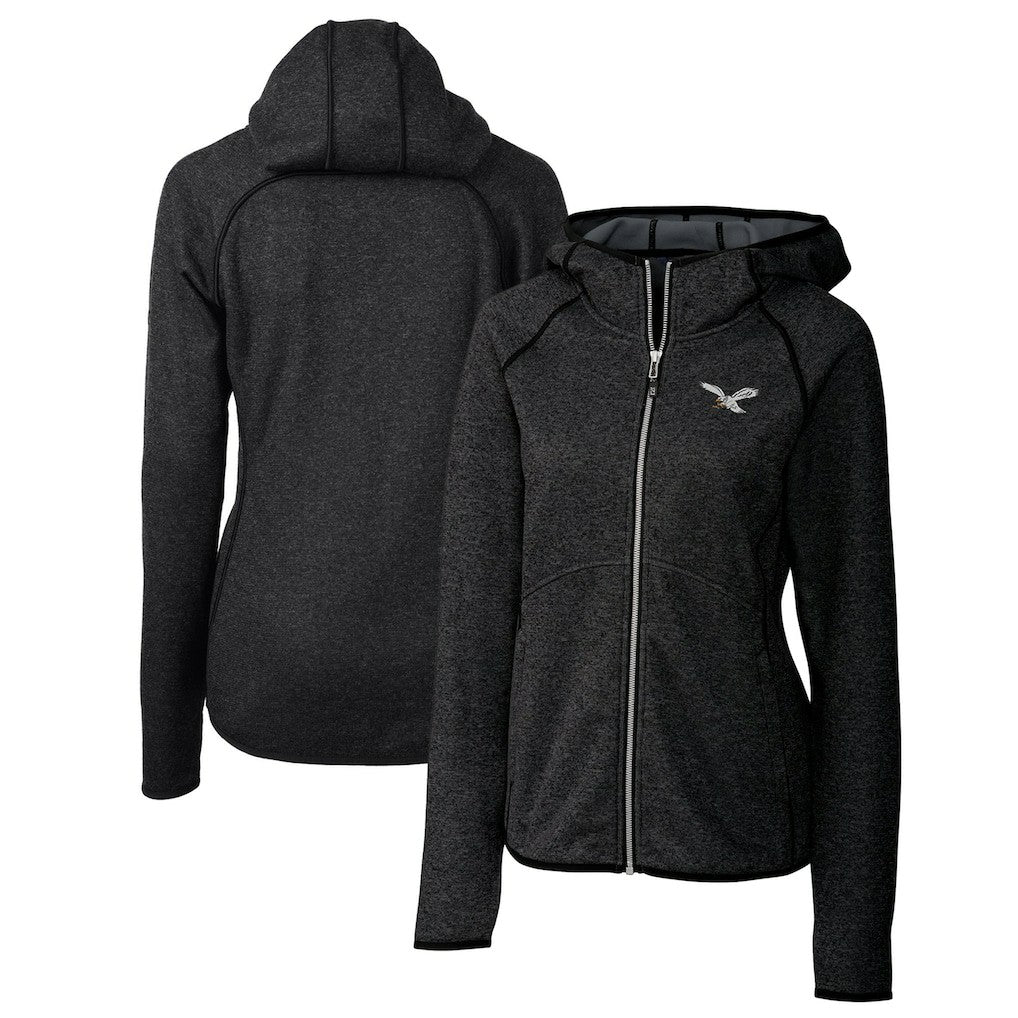 Cutter & Buck Women's Gridiron Classics Logo Mainsail Sweater-Knit Full-Zip Hoodie - Philadelphia Eagles
