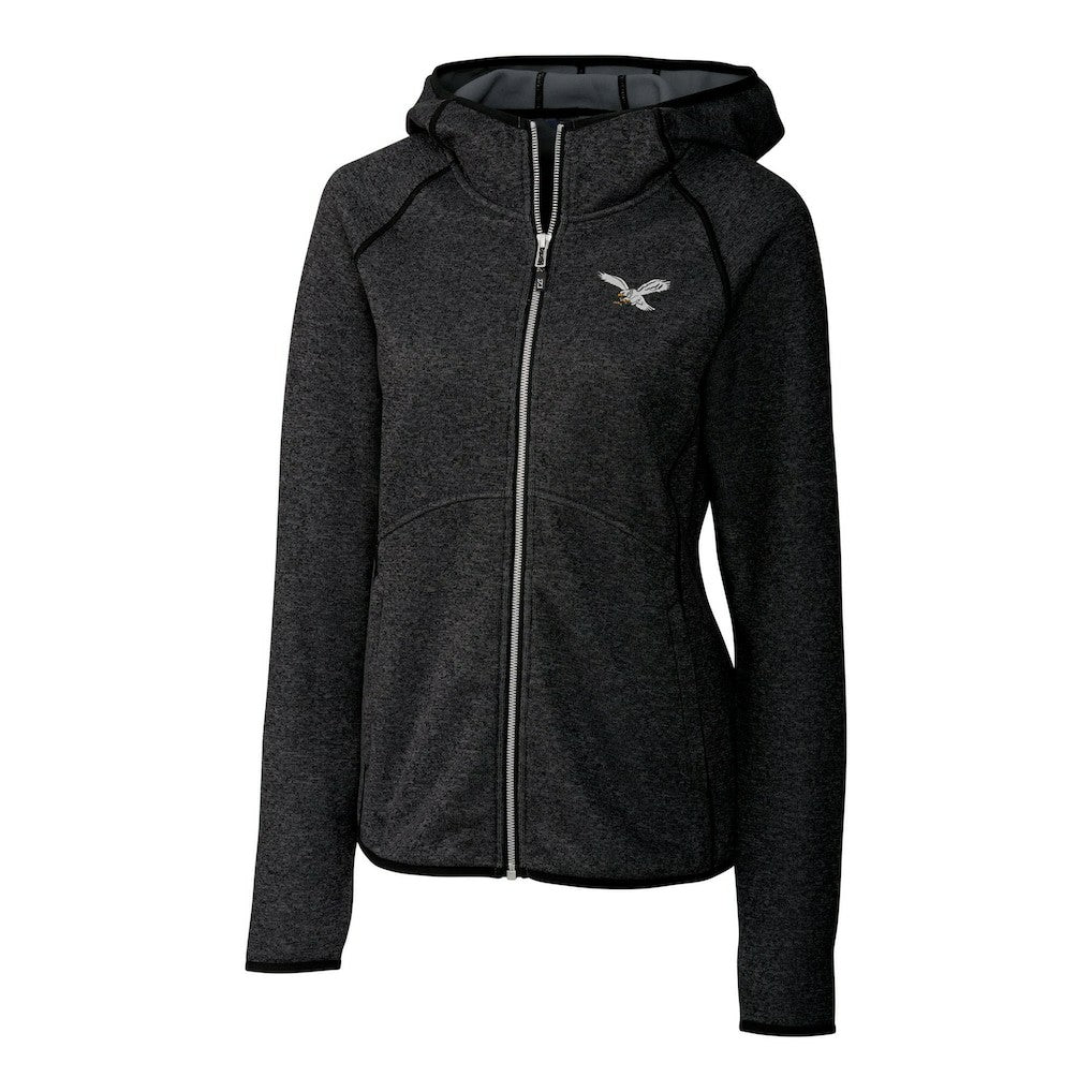 Cutter & Buck Women's Gridiron Classics Logo Mainsail Sweater-Knit Full-Zip Hoodie - Philadelphia Eagles