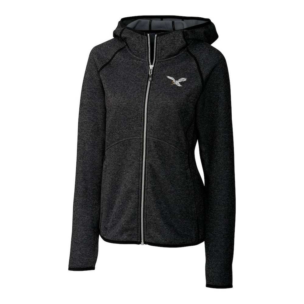 Cutter & Buck Women's Gridiron Classics Logo Mainsail Sweater-Knit Full-Zip Hoodie - Philadelphia Eagles