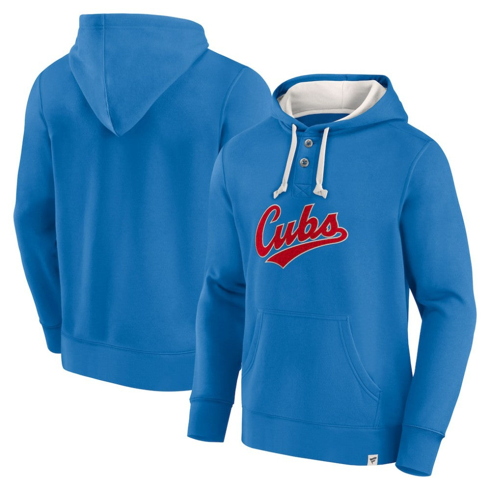 MLB Fanatics Chicago Cubs Royal Plan for Adversity Henley Fleece Pullover Hoodie