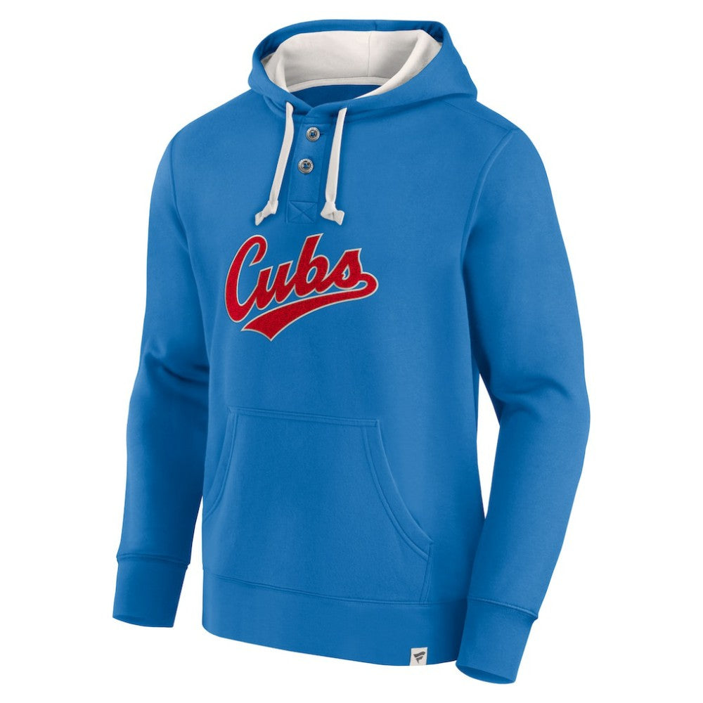 MLB Fanatics Chicago Cubs Royal Plan for Adversity Henley Fleece Pullover Hoodie