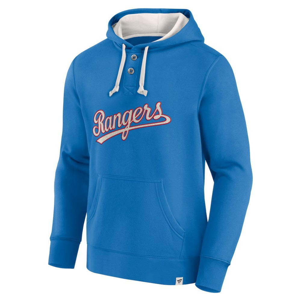 MLB Fanatics Texas Rangers Royal Plan for Adversity Henley Fleece Pullover Hoodie