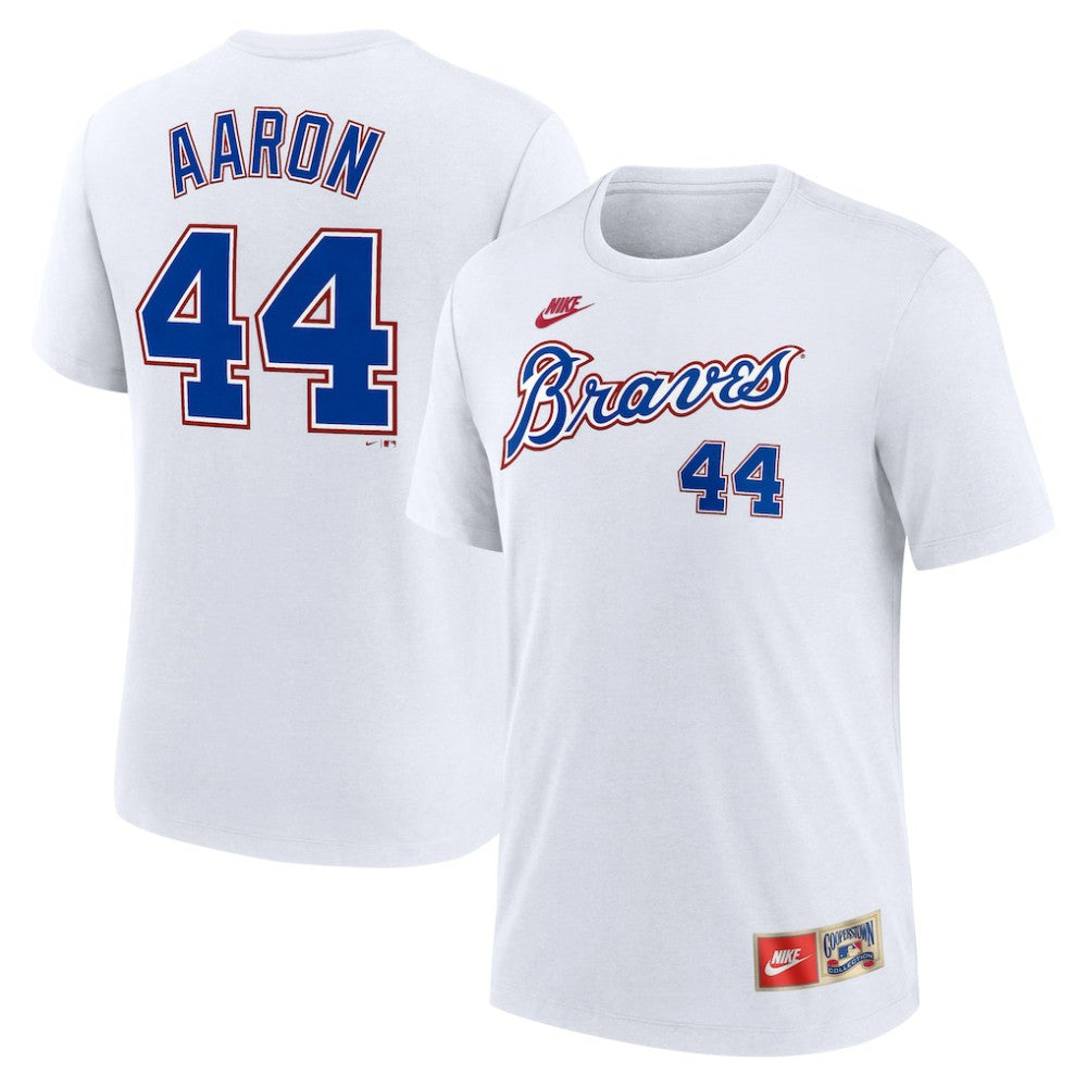 MLB Hank Aaron Atlanta Braves Nike Cooperstown Collection Tri-Blend Name & Number T-Shirt