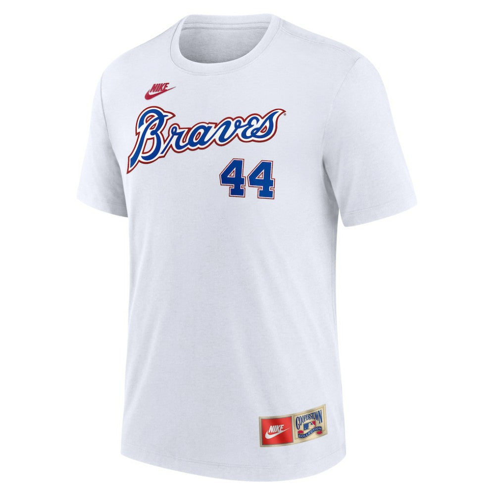 MLB Hank Aaron Atlanta Braves Nike Cooperstown Collection Tri-Blend Name & Number T-Shirt