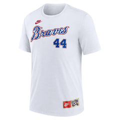 MLB Hank Aaron Atlanta Braves Nike Cooperstown Collection Tri-Blend Name & Number T-Shirt