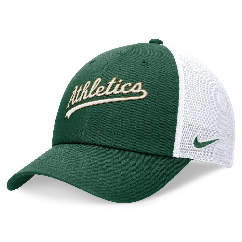 MLB Athletics Nike Wordmark Adjustable Trucker Hat