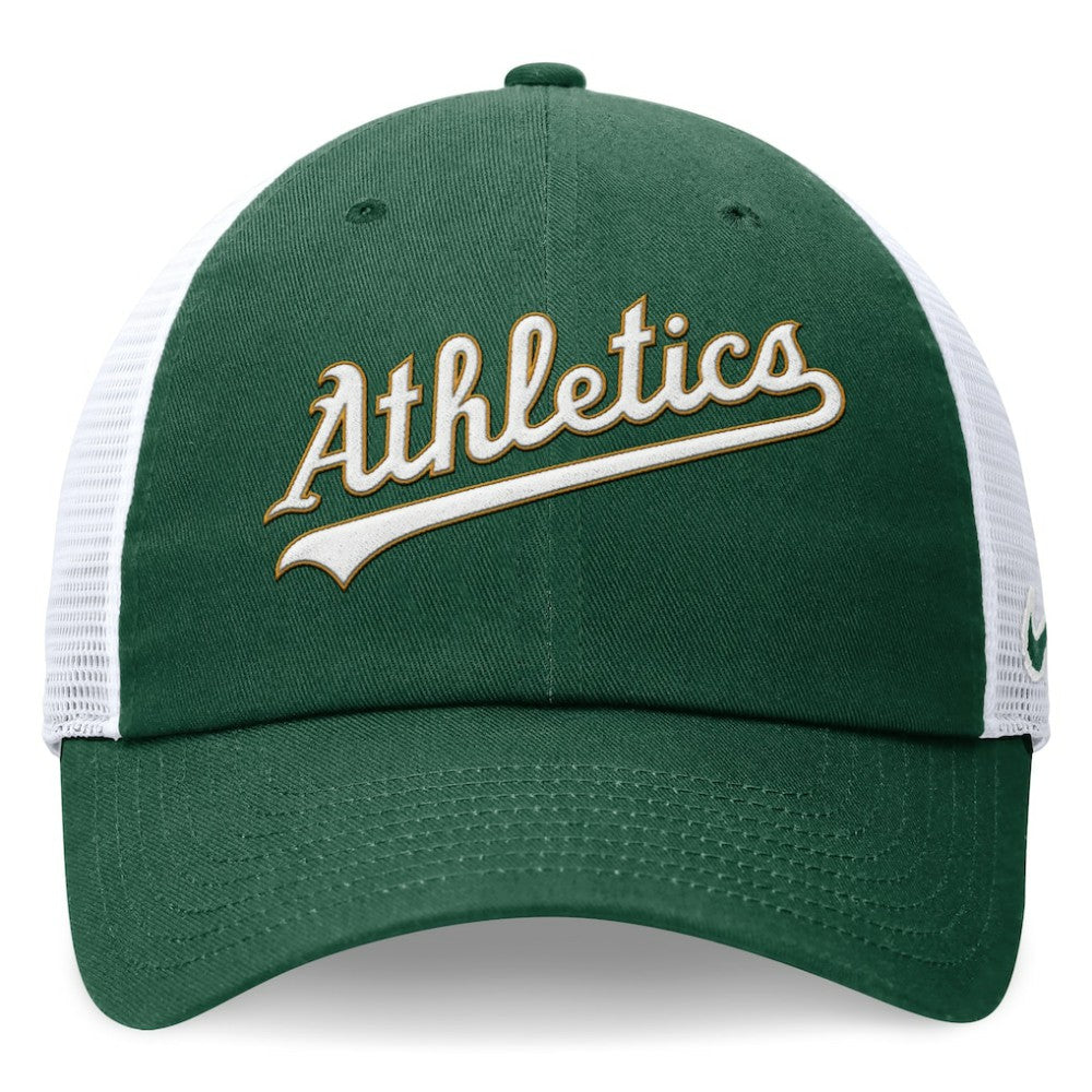 MLB Athletics Nike Wordmark Adjustable Trucker Hat