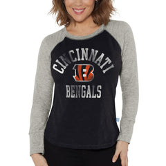 G-III 4Her by Carl Banks Women's Waffle Knit Raglan Long Sleeve T-Shirt - Cincinnati Bengals