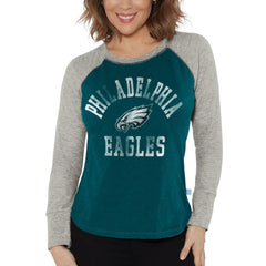G-III 4Her by Carl Banks Women's Waffle Knit Raglan Long Sleeve T-Shirt - Philadelphia Eagles