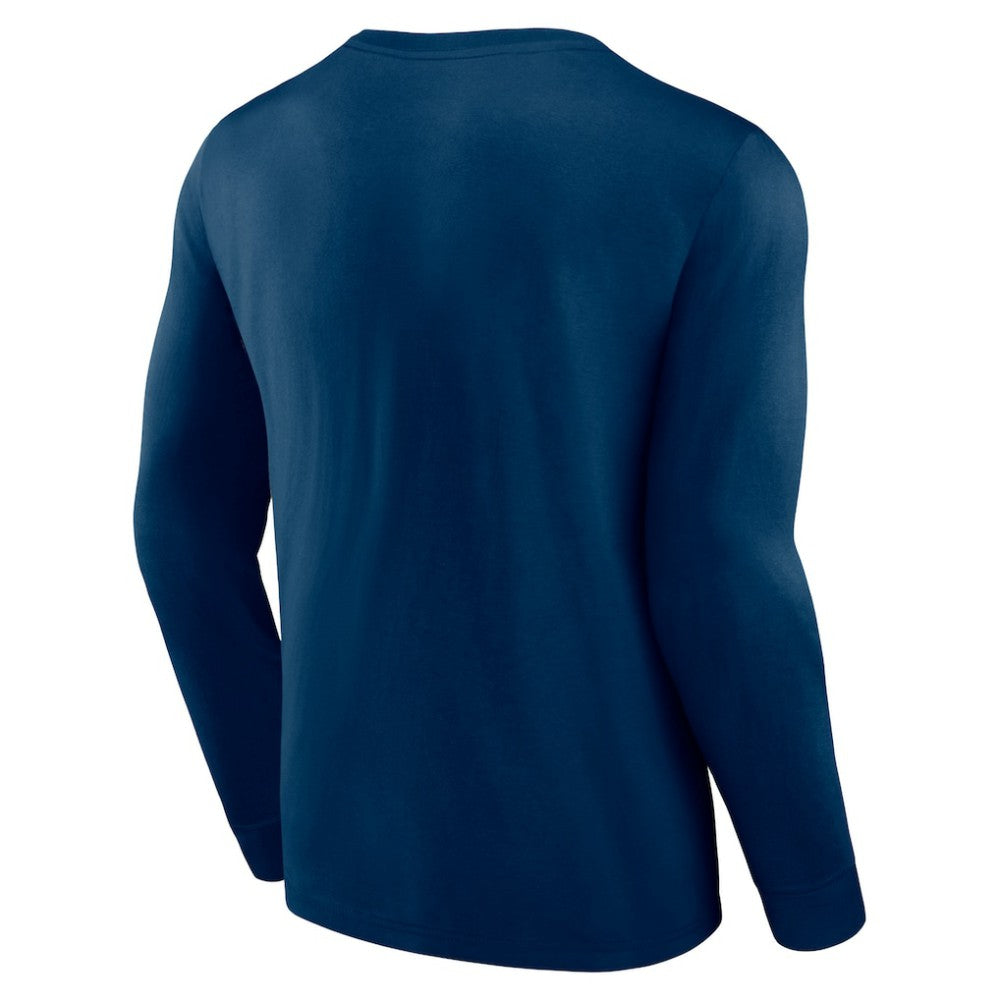 NHL Deep Sea Blue Seattle Kraken Fanatics Strike the Goal Long Sleeve T-Shirt