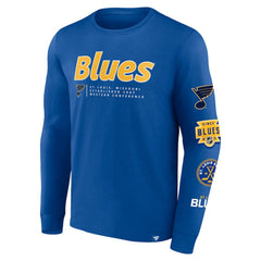 NHL Blue St. Louis Blues Fanatics Strike the Goal Long Sleeve T-Shirt
