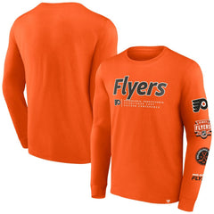 NHL Orange Philadelphia Flyers Fanatics Strike the Goal Long Sleeve T-Shirt