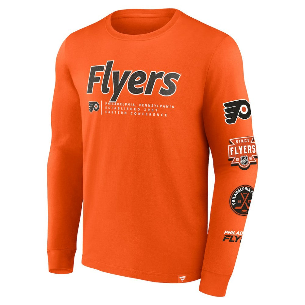 NHL Orange Philadelphia Flyers Fanatics Strike the Goal Long Sleeve T-Shirt