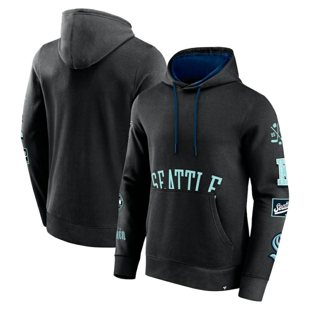 NHL Black Seattle Kraken Fanatics Wild Winner Pullover Hoodie