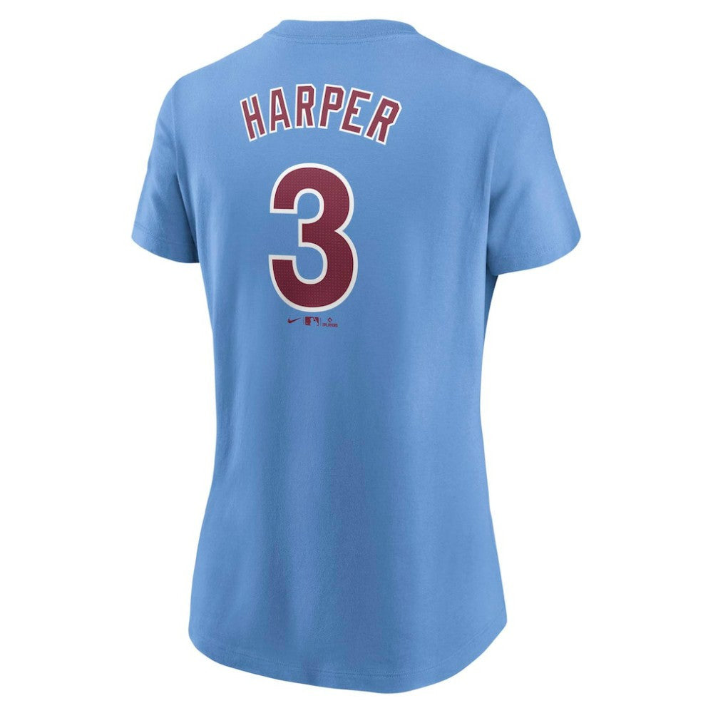 MLB Bryce Harper Philadelphia Phillies Nike Women's Cooperstown Collection Fuse Name & Number T-Shirt