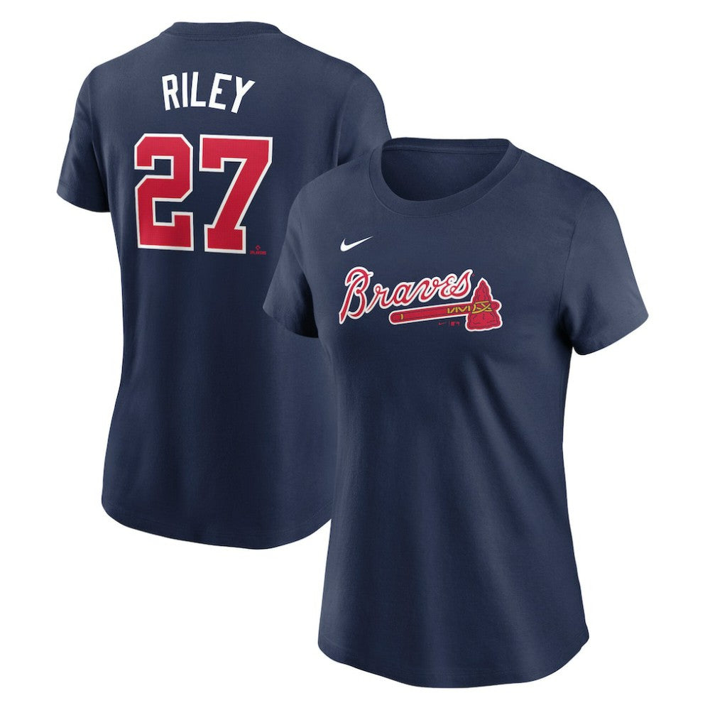 MLB Austin Riley Atlanta Braves Nike Women's Cooperstown Collection Fuse Name & Number T-Shirt