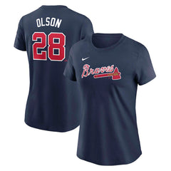 MLB Matt Olson Atlanta Braves Nike Women's Cooperstown Collection Fuse Name & Number T-Shirt