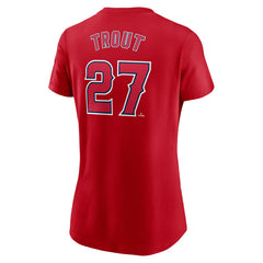 MLB Mike Trout Los Angeles Angels Nike Women's Cooperstown Collection Fuse Name & Number T-Shirt